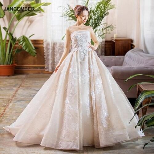 J66607 jancember evening dress 2019 strapless floor length ball gown formal dress women elegant vestidos de fiesta de noche 2019