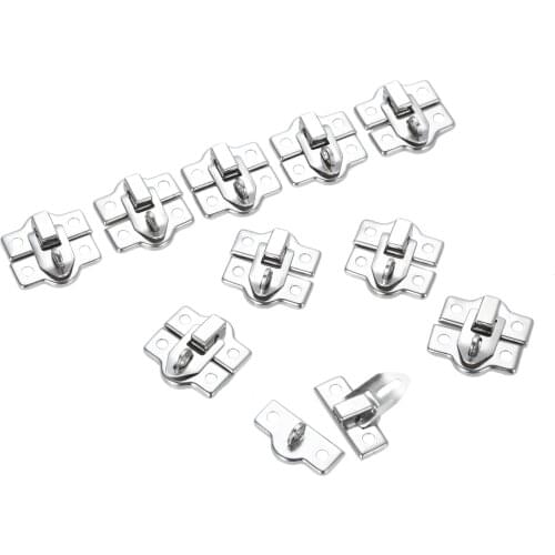 10Pcs Zinc Alloy Jewelry Chest Wine Wooden Box Case Toggle Latch Clasps Suitcase Padlock Hasp Hook Locked Buckle &Screws 26*28mm