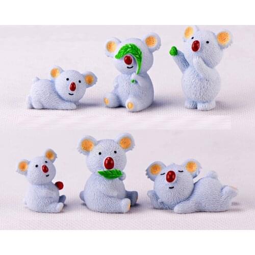 10pcs Artificial Miniature Resin Animal Koala Bear Micro Landscape Bonsai Plant Decorations DIY Fairy Garden Decor