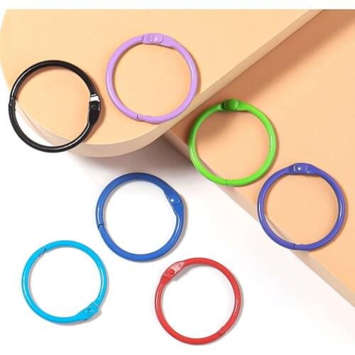 10pcs/Lot 30mm Iron Colorful Paint Openable Round Key Ring Keychain Keyring Open Rings For Jewelry Making DIY Accessories