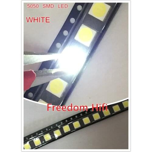 100pcs 5050 White SMD/SMT 3-CHIPS LED PLCC-6 Super Bright lamp light High quality