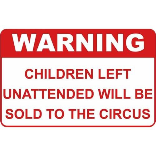 13cm x .81cm for Warning Children Lift Unattended Windshield Scratch-Proof RV Car Stickers Decal Personality Graphics