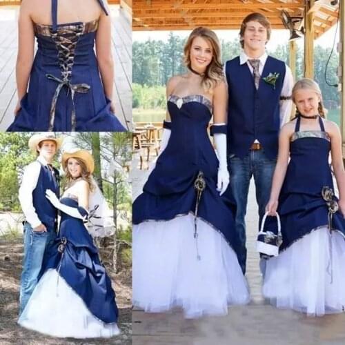 2020 Cowboy Camo Wedding Dresses Sweetheart Pleats Corset Back A Line Floor Length Vintage Garden Country Bridal Gowns Vestidos