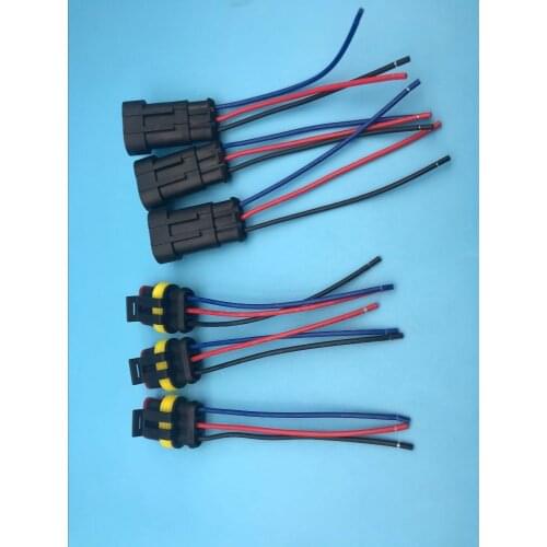 3 Pin 3Way Auto Vehicle Waterproof Electrical Connector Plug Adapter Wire 18AWG Marine