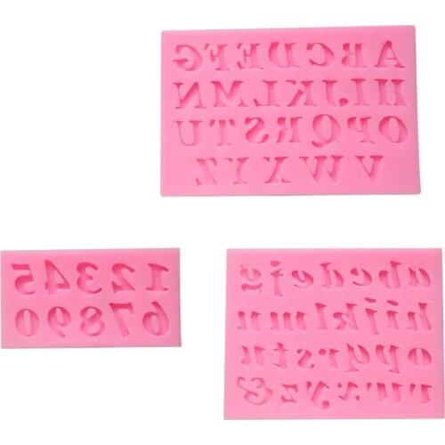 3pcs/set Letters Shaped Silicone Cake Mold Sugar Paste 3D Fondant Cake Decoration Tool Kitchen Baking Cake Tools DIY Gift