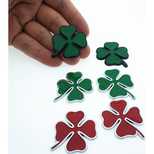 CDIY 3D Four Leaf Clover Metal Badge Emblem Motorcycle Car Stickers DIY Decoration for Alfa Romeo Giulia Stelvio Car Styling