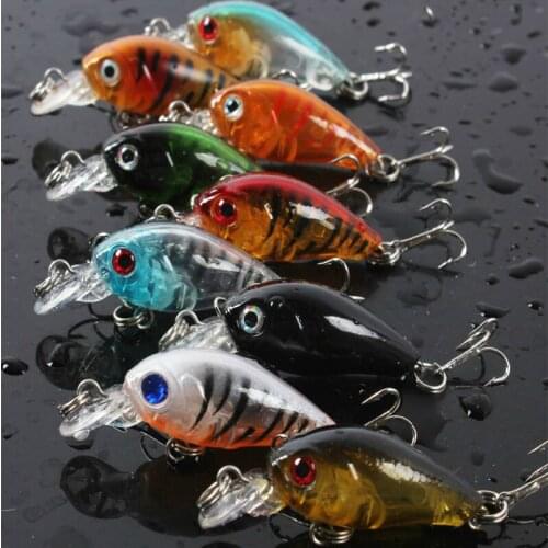 45MM 4G Simulated Fishing Lures Rock Fat Crank Plastic Mini Fishing Bait 3D Eyes Bass Carp Pike All Swimming Depth Range