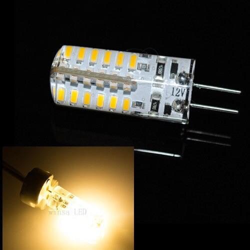 5 Pcs G4 4W SMD 3014 48 LED Cabinet Light Bulb Warm Pure White DC12V 320LM Silica gel 360 degree