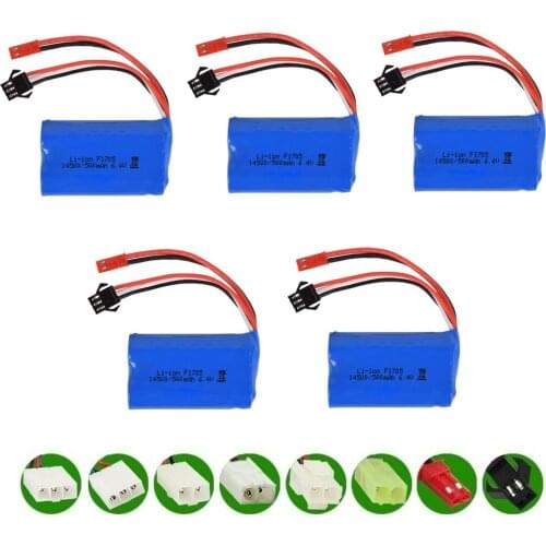 6.4V 500mah 15C 14500 Li-ion Battery for RC toys battery 6.4V rechargeable high quality battery SM-2P JST-2P EL-2P L6.2-2P Plug