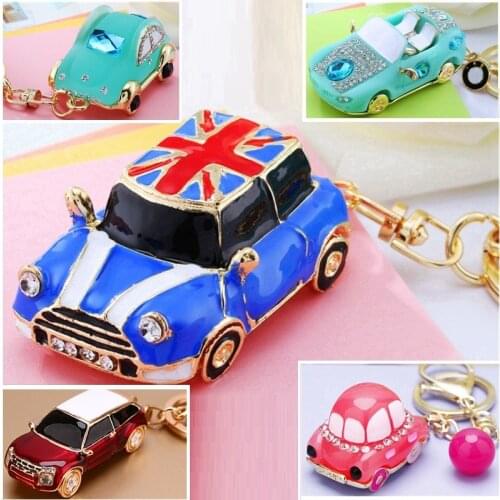10pcs/lot Women ladies female girls Keychains Fashion Jewelry crystal DIY Key Ring Chains Cars Decorations Party Gifts