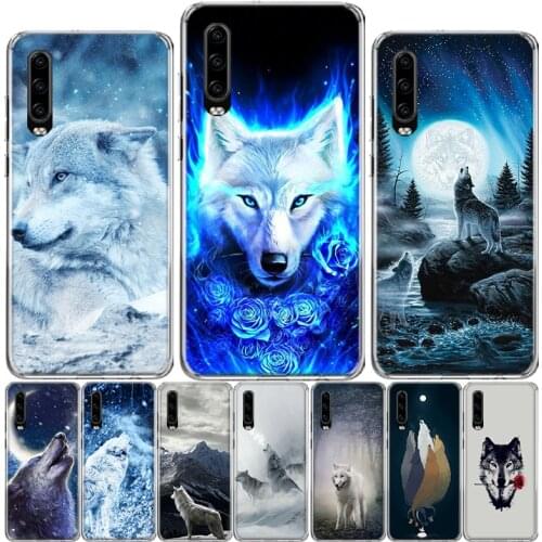 Snow White Blue Eyes Wolf Phone Case For Huawei P40 P30 P20 P10 Mate 10 20 30 Lite Pro P Smart Z Plus 2019 Cover Shell Coque
