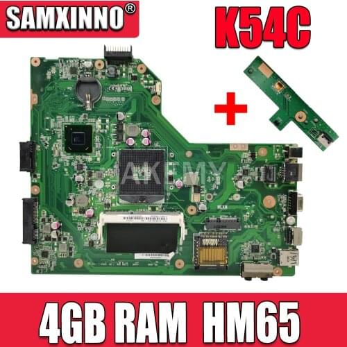 For ASUS K54C X54C K54Ly K54hR Laptop Motherboard K54C REV:2.1 100% Tested Fast Ship HM65 PGA989 USB3.0 DDR3 with 4GB RAM