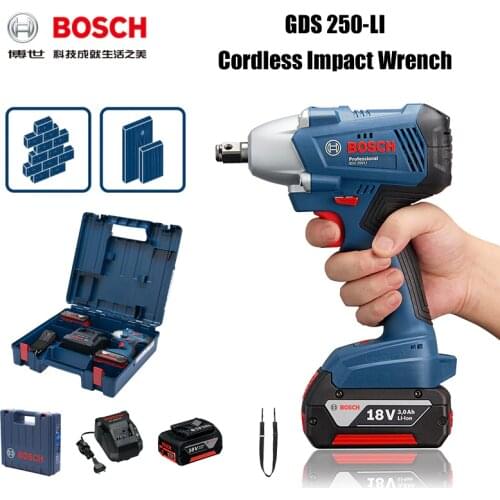 Bosch GDS 250-LI Lithium Impact Wireless 18V Power Tool Wrench Frame Brushless Screwdriver Lithium Impact Wrench