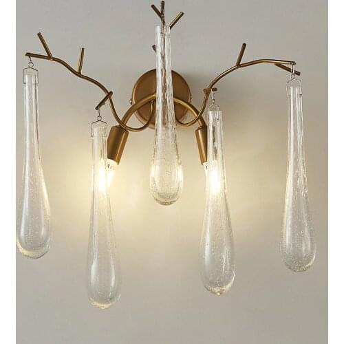 Post Modern Crystal Lamp wall fixture lighting Aisle Bedroom Bedside Stairs Lamp luces Iron Hotel wall light hotel Wall lamp