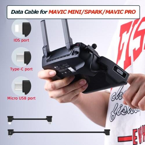 Data Cable for DJI MAVIC MINI/SPARK/MAVIC PRO/ZOOM/AIR Drone IOS type-C Micro-USB Adapter Wire Connector Tablet Phone Accessory