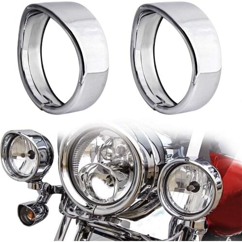 4.5" 4 1/2" LED Auxiliary light Visor Style Passing Lamp Trim Ring For Harley Motorcycle accessories