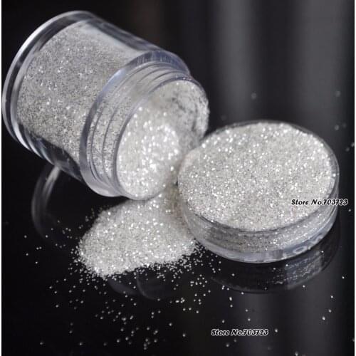 Beautiful Pure Silver Color UV Glitter Powder Sheet Nail Toe Art Decorations Bling Bling Smallest #01