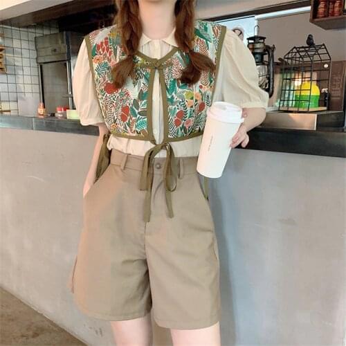Summer Boho Retro Vintage Vest Women Sleeveless Waistcoat Short Coat Crop Top Poncho Korean Fashion Chic Vests Femme