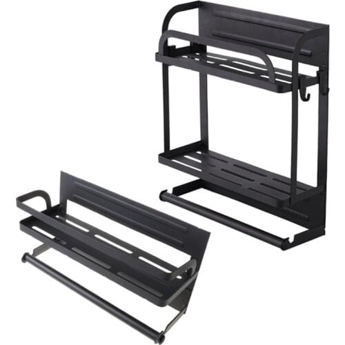 Magnetic Refrigerator Side Rack Multifunction Storage Holder Kitchen Paper Towel Shelf Rack Wall Organizer