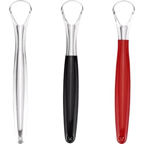 Tongue Scraper Reusable Portable Stainless Steel Oral Tongue Cleaner Brush Fresher Sweepers for Adults Oral Hygiene Care