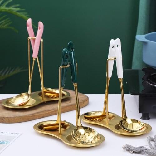 Set of 3 Staineless Steel Kitchen Cooking Utensils Kit Accessories Soup Ladle Skimmer with Storage Rack Cookware Cutlery