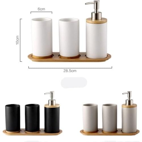 Ceramic Bathroom Accessories Set Fashion Soap Dispenser Toothbrush Holder Tumbler Ceramic Household