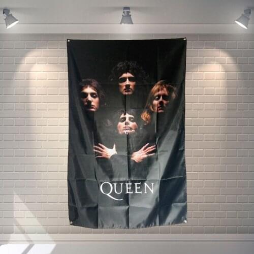 Rock Music Stickers Canvas Painting Tapestry Wall Art Music Theme Four Holes Wall Hanging Hip Hop Reggae Signboard Flag Banner 1