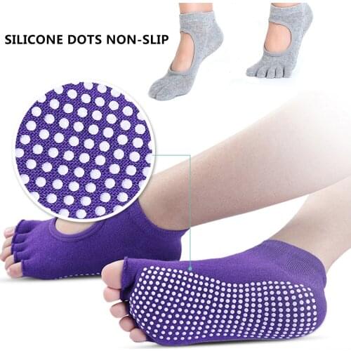 1 Pair Ladies Sport Socks Fitness Pilates Women Yoga Socks Socken Pilates Anti Slip Backless Gym Slippers Dance Protector Sock