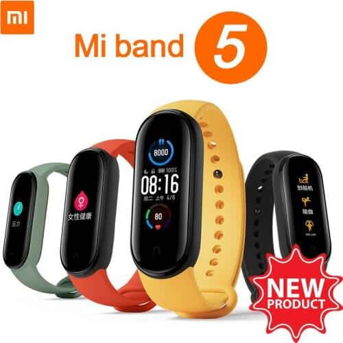 NEW Xiaomi Mi Band 5 Smart Band Bracelet 1.1" Touch Screen Fitness Traker Bluetooth Sport Monitor Waterproof Smart Wristbands