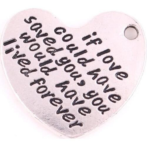 Necklace Pendant For Couple Love Letter Written In The Heart Good Choice For Couple Zinc Alloy Provide Dropshipping