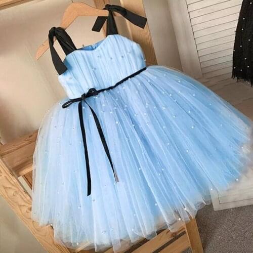 Baby Girls Dresses Tulle Princess Party Sling Clothing Toddler Kids Evening Tutu Prom Gown 1 2 3 4 5 Year Children Wedding Dress