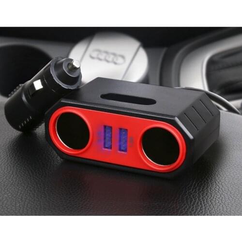 Car Cigarette Lighter Socket Splitter Charger Dual USB 2 Way Charge 12V 24V Auto Cigarette Lighter Sockets Power Adapter Plug