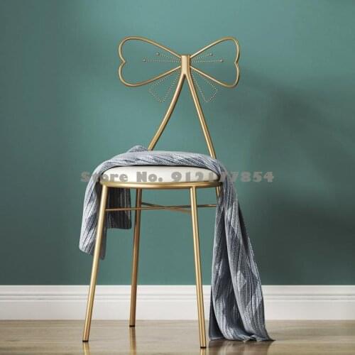 Simple light luxury makeup stool ins Nordic makeup chair net red dressing stool backrest bedroom dressing chair butterfly chair