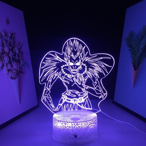 Anime Death Note 3D LED Night Light Ryuk Figure for Store Decor Idea Cool Child Bedroom Decor Light Kids Gift Table Lamp Ryuk