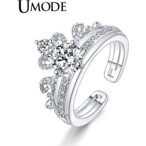 UMODE vintage engagement wedding crown rings for women gifts for womens bijoux femme anillos feminino jewellery UR0443B