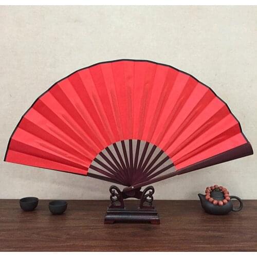 New Brand White Blank Spun Folding Fan Chinese Art Paper Red Black Fan DIY Painting Drawing Fans Early Education Drawing Fans