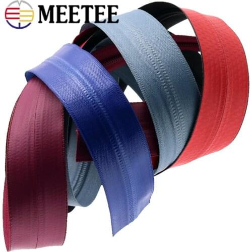 Meetee 2meter 3# 5# Nylon Coil Waterproof Zipper Color Coded Reverse Zip with Slider DIY Garment Outdoor Bags Sewing Accessories