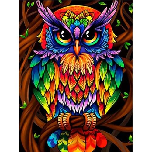 Yumeart Paint By Diamond Painting Colorful Cartoon Owl 5D DIY Diamond Embroidery Full Set Diamond Mosaic Rhinestone Decorations