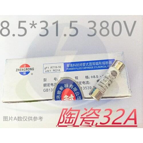 20PCS 8.5*31.5 Fast blow Ceramic Fuse 8.5x31.5mm Fuse 380V 0.5A 1A 2A 3A 4A 5A 6A 8A 10A 16A 20A 25A 32A 40A RO14 RT29