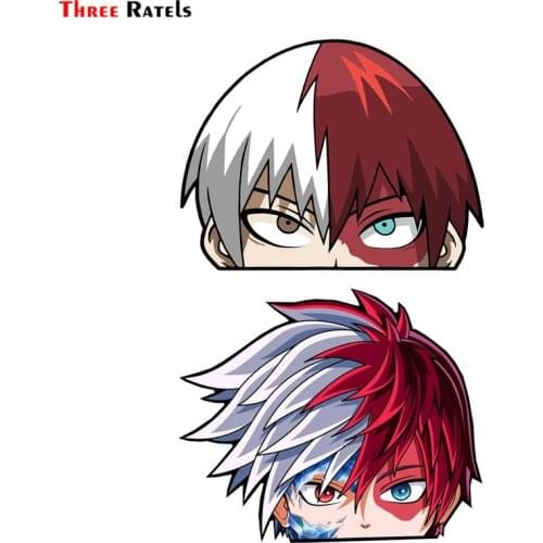 Three Ratels FC42 3D SHOTO TODOROKI Peeking Anime Car Sticker Vinyl PVC Decal For Truck Kids Room Wall Laptop Kitchen Waredrobe