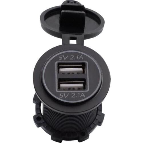 Car /Motorcycle / RV/ Boat 4.2A Dual USB Car Mobile Phone Charger Modification Accessories Dual Aperture