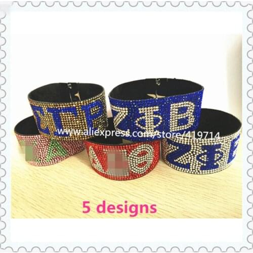 Bling Zeta Alpha Sigma magnetic crystal bracelet leather full of rhinestone bangle jewelry available.OGL051-mixed.1pcs