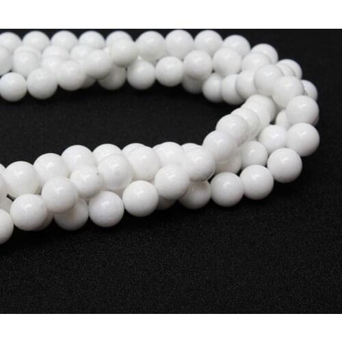 High quality Wholesale Natural White Stone Beads For Jewelry Making DIY Bracelet Necklace 4 /6 /8 / 10 /12 mm Strand 15
