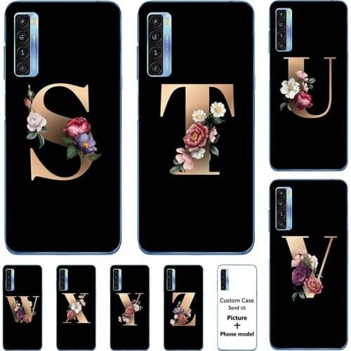 Flower 26 English Name Letters Custom Initial Case For TCL 20 T781 20 Pro SE TCL 20S 20L Plus Phone Cover