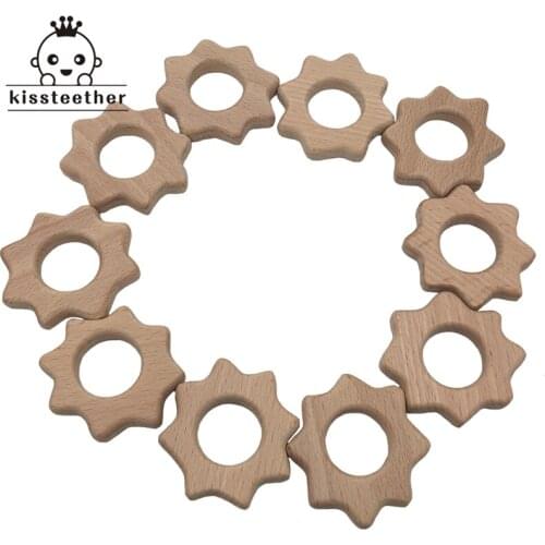 Baby Teether Sun Baby DIY Jewelry Pendants Necklace Bracelets Accessories BPA Free Wooden Sunshine Teether Baby Nursing Gift