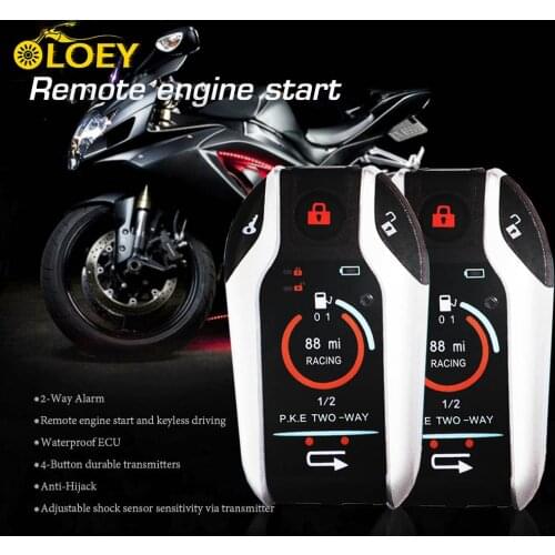 PKE 2 Two Way Motorcycle Alarm Anti-theft Security System Vibration Alarm Remote Engine Start For Honda YAMAHA Suzuki Harley