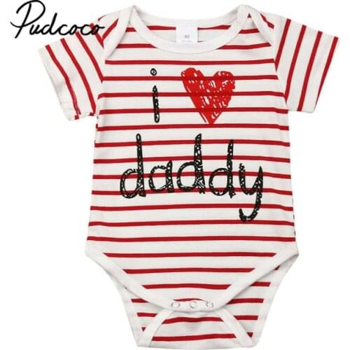 Love Dad Mom Newborn Baby Boy Girl Twins Short Sleeve Romper autumn winter Clothes Letter Print Valentine 2019 New 0 1 2 Years