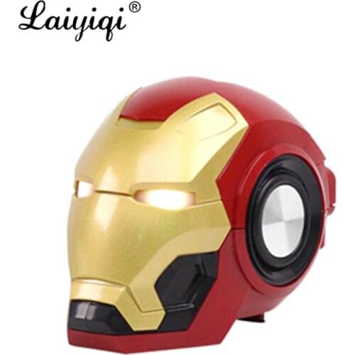 Laiyiqi Iron Man bt speaker ironman Christmas Kid Gift LED Flashing Light boombox MP3 music altavoz bluetooth con radio bocinas