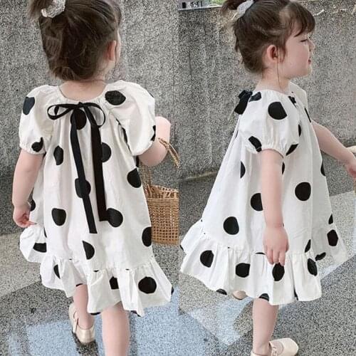 Summer Girls Dress Big polka dot princess dresses Sweet Children Clothing Baby Girl Clothes Cute Dress Kids 3 4 5 6 7 8 years