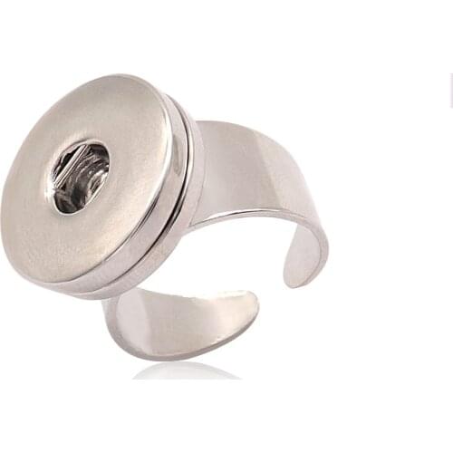 Metal 18mm snap button jewelry DIY Ring adjustable NF5231